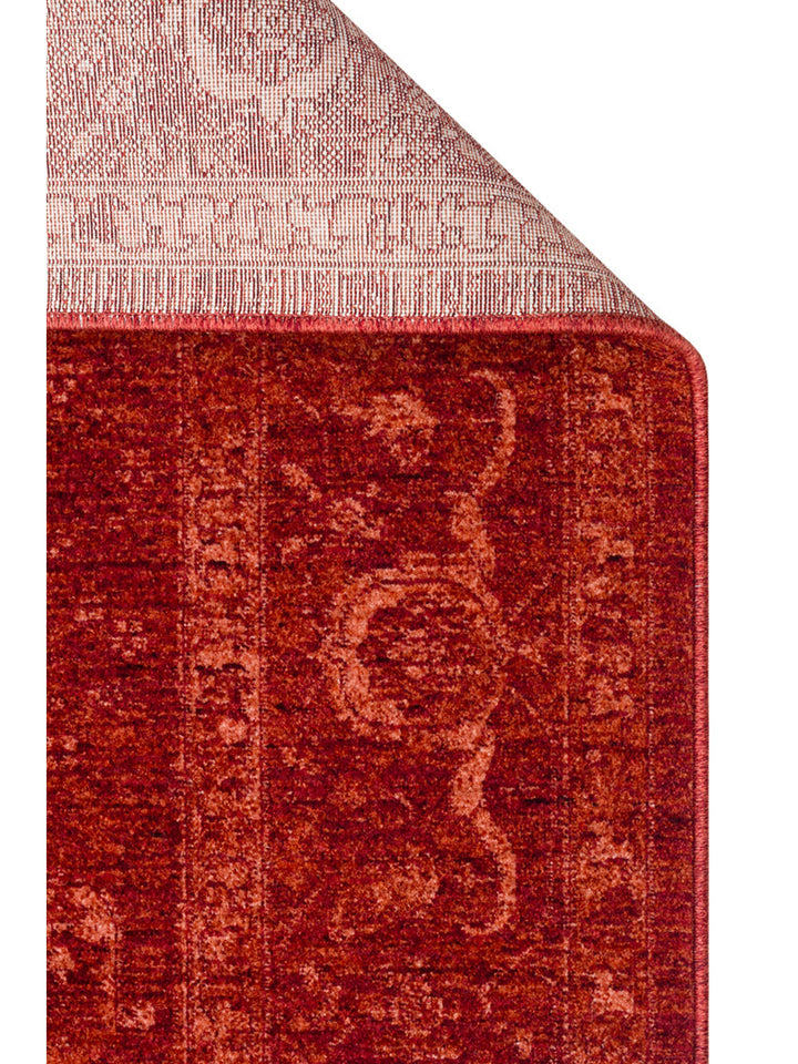 Tabriz Series Vintage Patterned Modern Soft Textured Carpet 03 RED