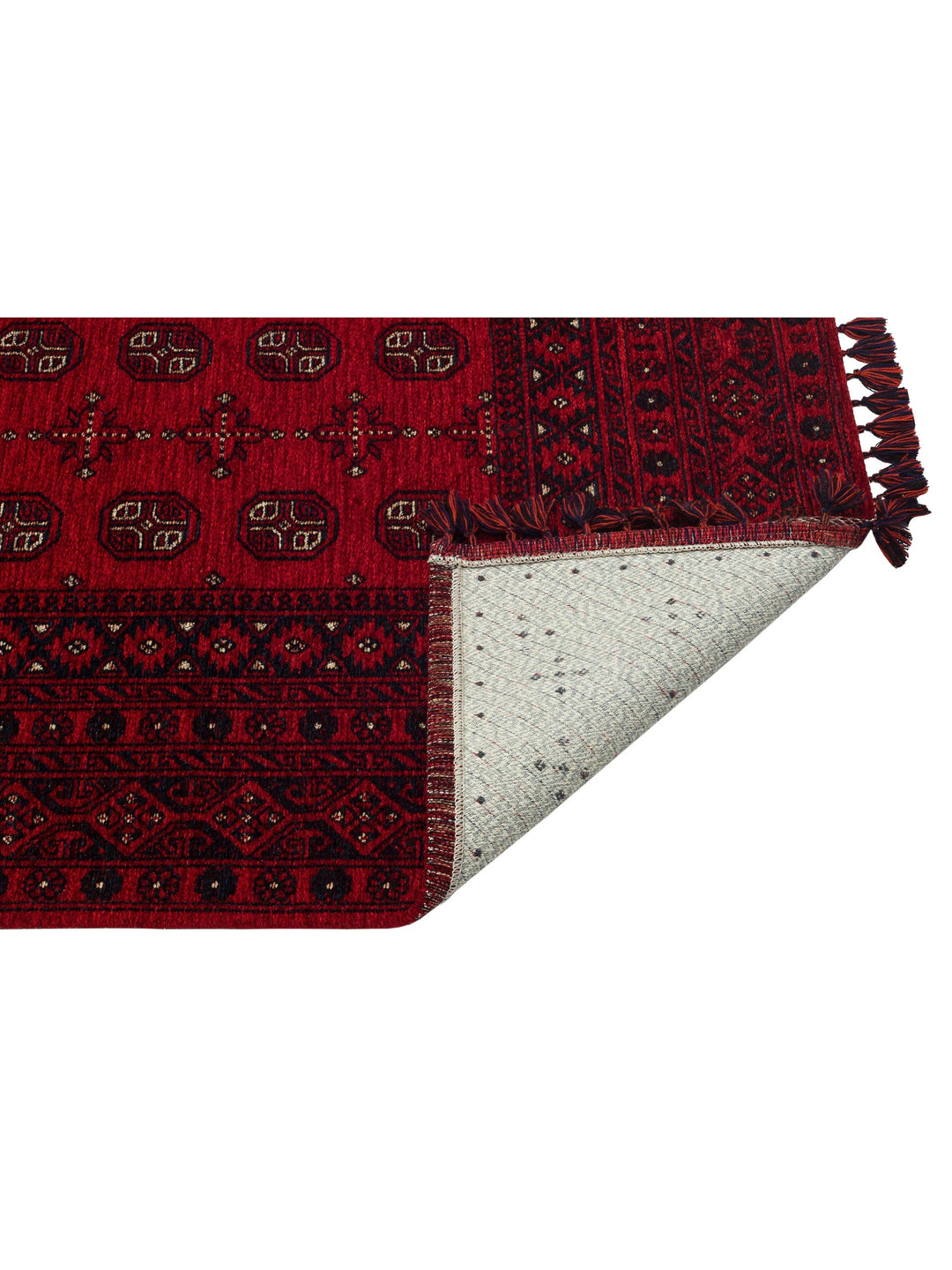 Uyghur Afghan Yagcibedir Patterned Washable Non-Slip Living Room Hall Hallway Fine Woven Carpet 04 RED