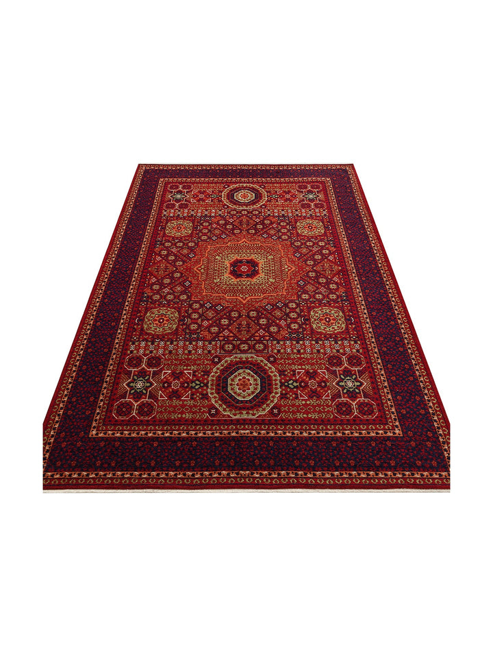 Uyghur Afghan Yagcibedir Patterned Washable Non-Slip Living Room Hall Hallway Fine Woven Carpet 10MLT