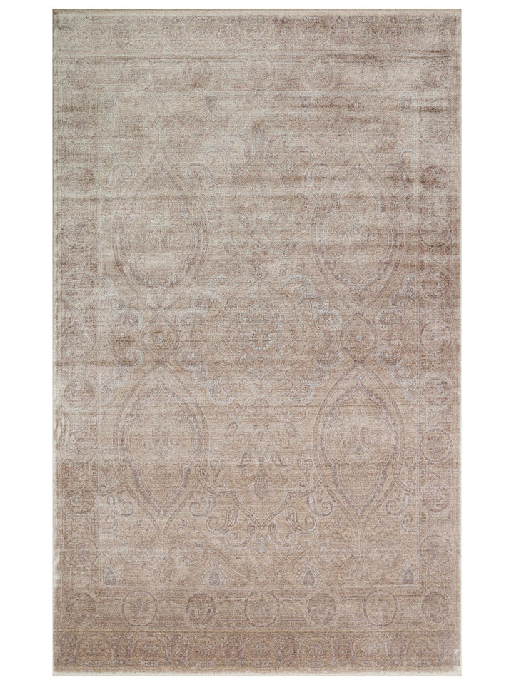 Çırağan %100 Naturel Özel Işıltılı El Emeği ile Özel Tezgahlarda Üretilen TENCEL™ Uşak Halısı 03 BEG - Carpetdocia