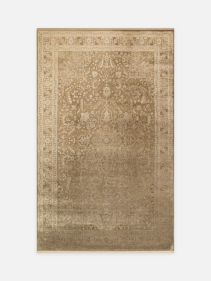 Golden Serisi %100 Naturel Yumuşak Dokulu Vintage Esintilere Sahip Sık Dokuma Salon Halısı 02 BRONZE - Carpetdocia
