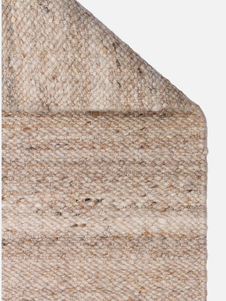 Jakarta Serisi Yün Polyester ve Pamuk Karışımı El Dokuma Halı BEIGE - Carpetdocia