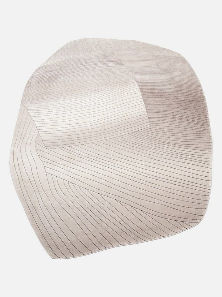 Monza Art Geometrik Desenli Yüksek Kalite Sık Dokuma Parlak Modern Salon Halısı 07 CREAM GREY - Carpetdocia