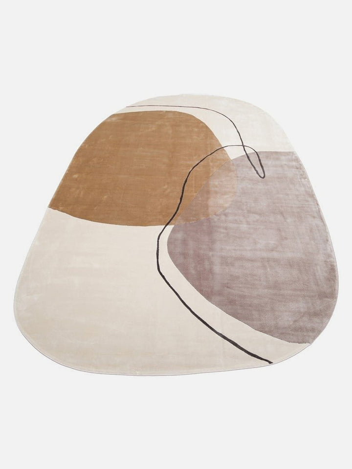 Monza Art Geometrik Desenli Yüksek Kalite Sık Dokuma Parlak Modern Salon Halısı 08 CREAM BLACK - Carpetdocia