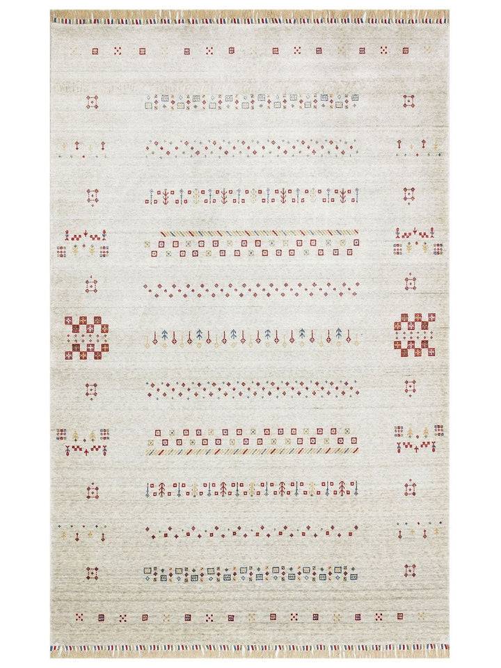 Oushak Carnaval Tappeto Moderno Uşak in TENCEL™ realizzato a mano, 100% naturale, facile da pulire, 06 BEIGE