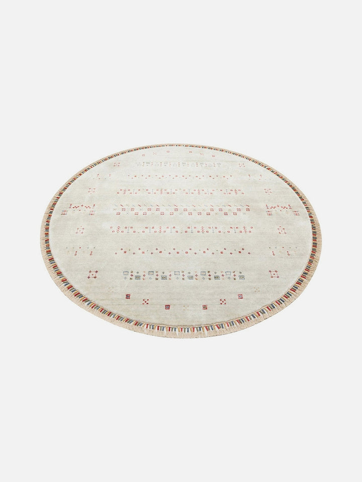 Oushak Carnaval %100 Naturel Kolay Temizlenir El Emeğiyle Üretilen TENCEL™ Modern Uşak Halısı 06 BEIGE Q - Carpetdocia