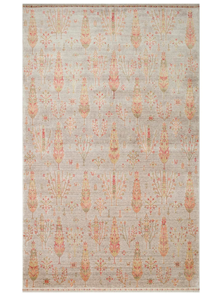 Oushak Carnaval Tappeto Moderno Uşak in TENCEL™ realizzato a mano, 100% naturale, facile da pulire, 08 BEIGE AUTUMN