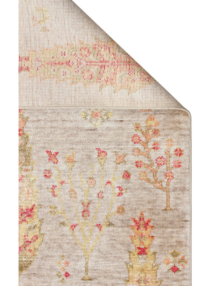 Oushak Carnaval Tappeto Moderno Uşak in TENCEL™ realizzato a mano, 100% naturale, facile da pulire, 08 BEIGE AUTUMN