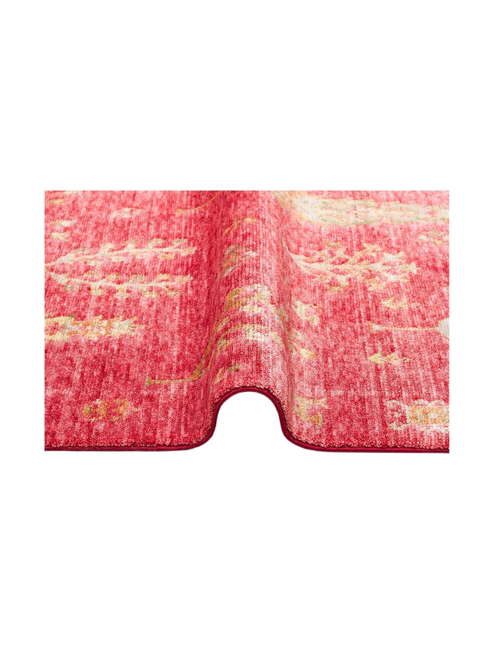 Oushak Carnaval Tappeto Moderno Uşak in TENCEL™ realizzato a mano, 100% naturale, facile da pulire, 08 RED AUTUMN