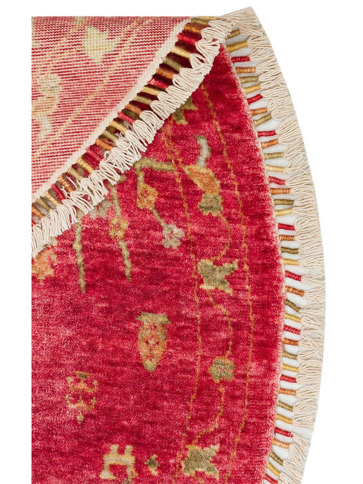 Oushak Carnaval %100 Naturel Kolay Temizlenir El Emeğiyle Üretilen TENCEL™ Modern Uşak Halısı 08 RED AUTUMN Q - Carpetdocia
