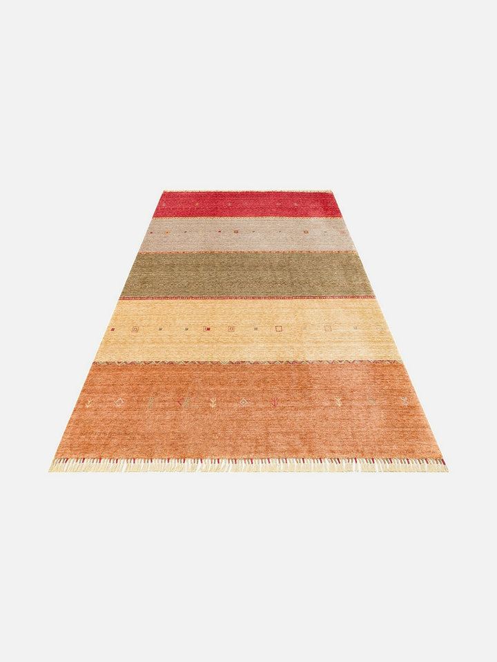 Oushak Carnaval %100 Naturel Kolay Temizlenir El Emeğiyle Üretilen TENCEL™ Modern Uşak Halısı 11 RED AUTUMN - Carpetdocia