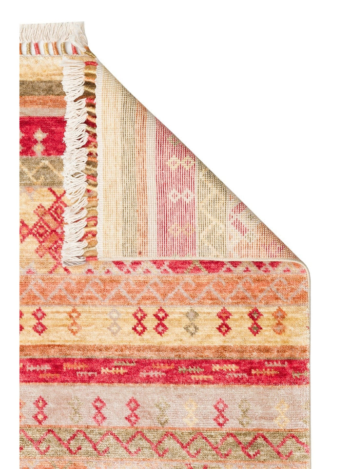 Oushak Carnaval %100 Naturel Kolay Temizlenir El Emeğiyle Üretilen TENCEL™ Modern Uşak Halısı 12 RED AUTUMN - Carpetdocia