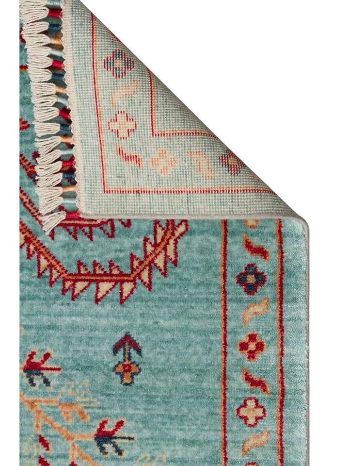 Oushak Carnaval Tappeto Uşak moderno TENCEL™ realizzato a mano, 100% naturale, facile da pulire 22 TURQUOISE