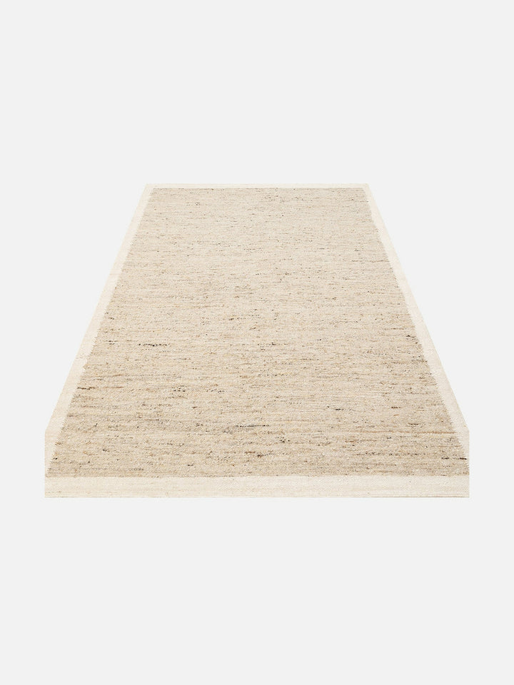 Urumchi %100 Naturel Yün Jüt Karışımı Oturma Odası Salon Koridor Mutfak El Dokuma Halı 01 GREY CREAM - Carpetdocia