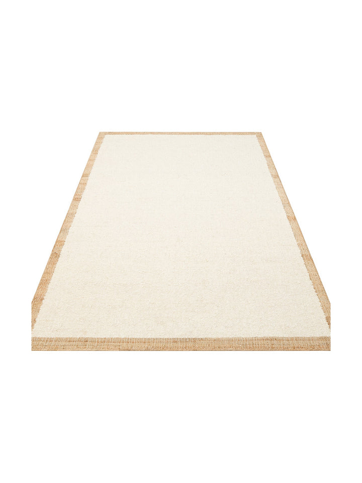 Urumchi %100 Naturel Yün Jüt Karışımı Oturma Odası Salon Koridor Mutfak El Dokuma Halı 01KREMNATURAL - Carpetdocia