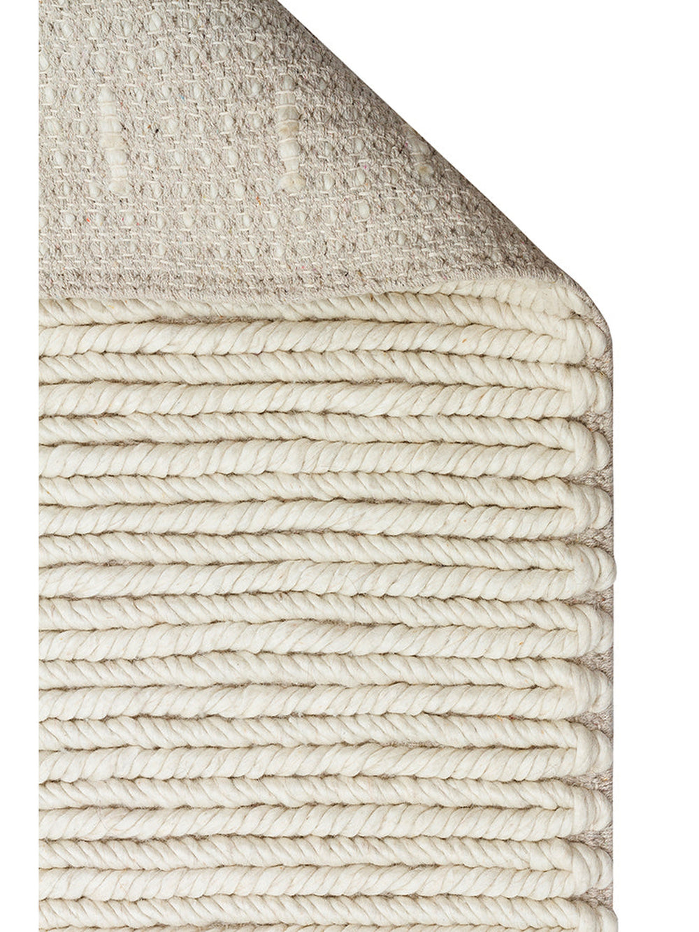 Bern Serisi El Dokuma Örgü Salon, Oturma Odası, Yatak Odası Halı IVORY - Carpetdocia