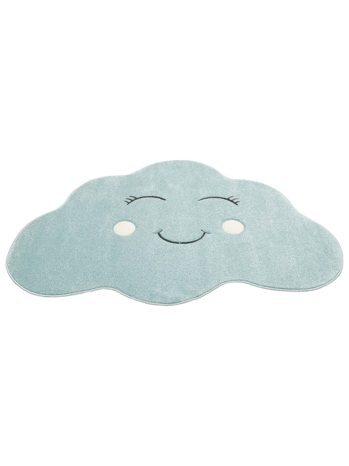 Carpetdocia Kids Eğlenceli Gülen Bulut Çocuk Halısı 13 BLUE - Carpetdocia