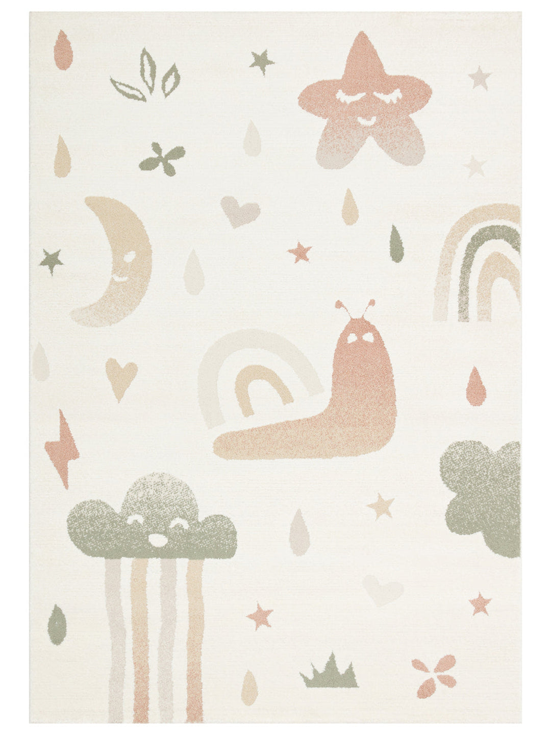Carpetdocia Kids Pastel Renkli Hav ve Toz Vermeyen Çocuk Halısı 06 CREAM MULTY - Carpetdocia