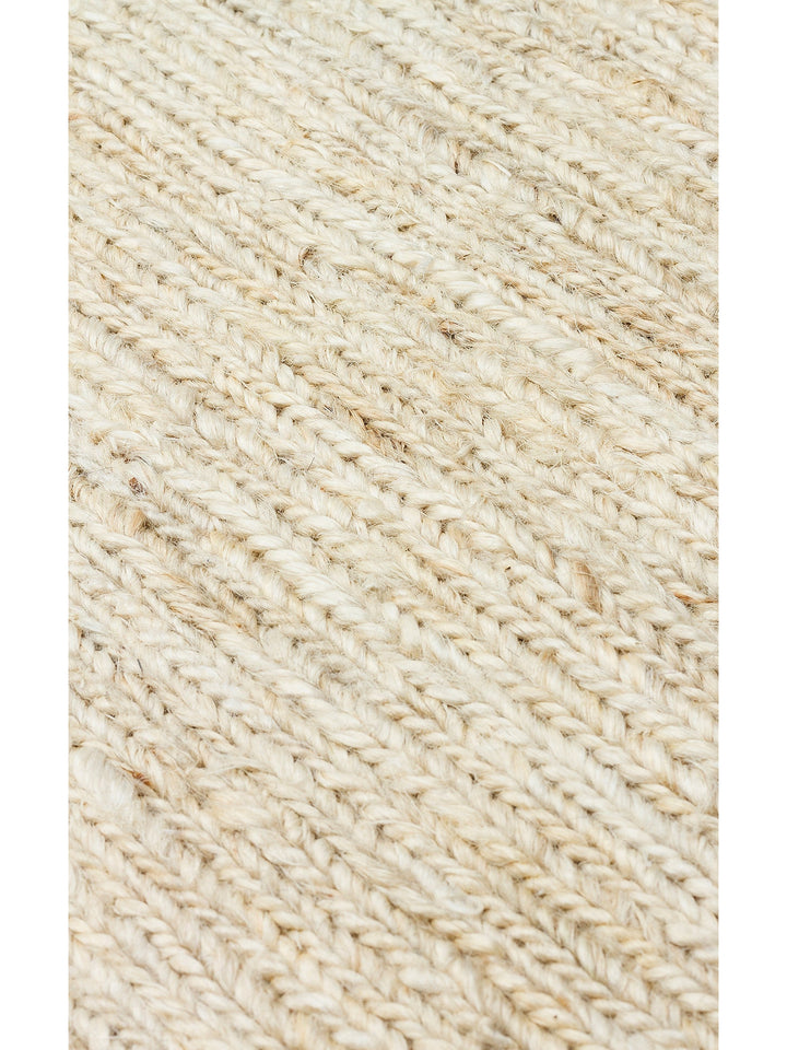 Coffee %100 Naturel Kendir Oturma Odası Salon Koridor Antre Yatak Odası Örgü Halı PLAIN IVORY - Carpetdocia