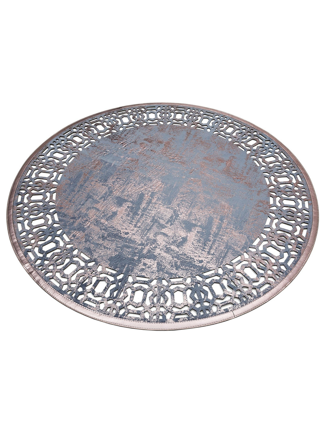 Gravür Klasik Ve Modern İşleme ve Oymaya Sahip Parlak Bordürlü Suni Deri Halı 02 MARINE BRONZE Q - Carpetdocia