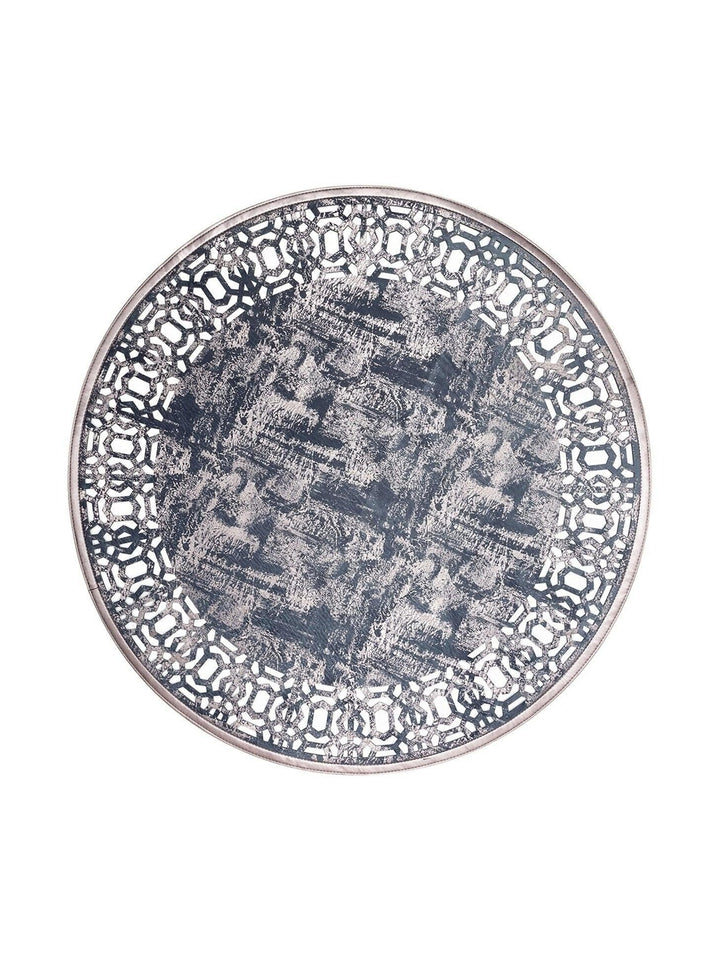 Gravür Klasik Ve Modern İşleme ve Oymaya Sahip Parlak Bordürlü Suni Deri Halı 03 MARINE BRONZE Q - Carpetdocia
