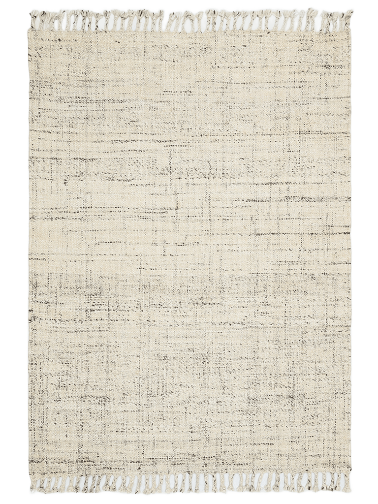 سلسلة Hitit 100٪ صوف طبيعي وجوت منسوج يدويًا سجادة تقليدية لغرفة الجلوس وغرفة النوم باللون الأبيض