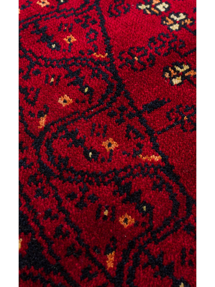 Kabil Afgan Yağcıbedir Desenli El Emeğiyle Özel Tezgahlarda Üretilen Tensel Uşak Halısı 959 RED Q - Carpetdocia