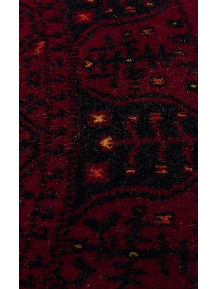 Kabil Afgan Yağcıbedir Desenli El Emeğiyle Özel Tezgahlarda Üretilen Tensel Uşak Halısı 959 RED Q - Carpetdocia