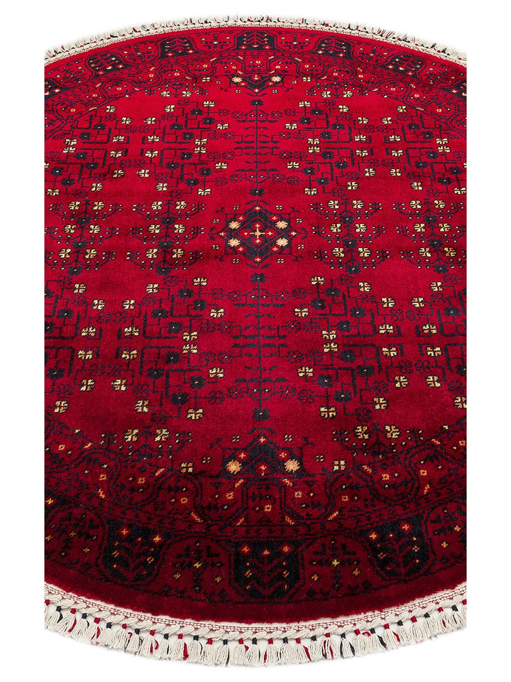 Kabil Afgan Yağcıbedir Desenli El Emeğiyle Özel Tezgahlarda Üretilen Tensel Uşak Halısı 959 RED Q - Carpetdocia
