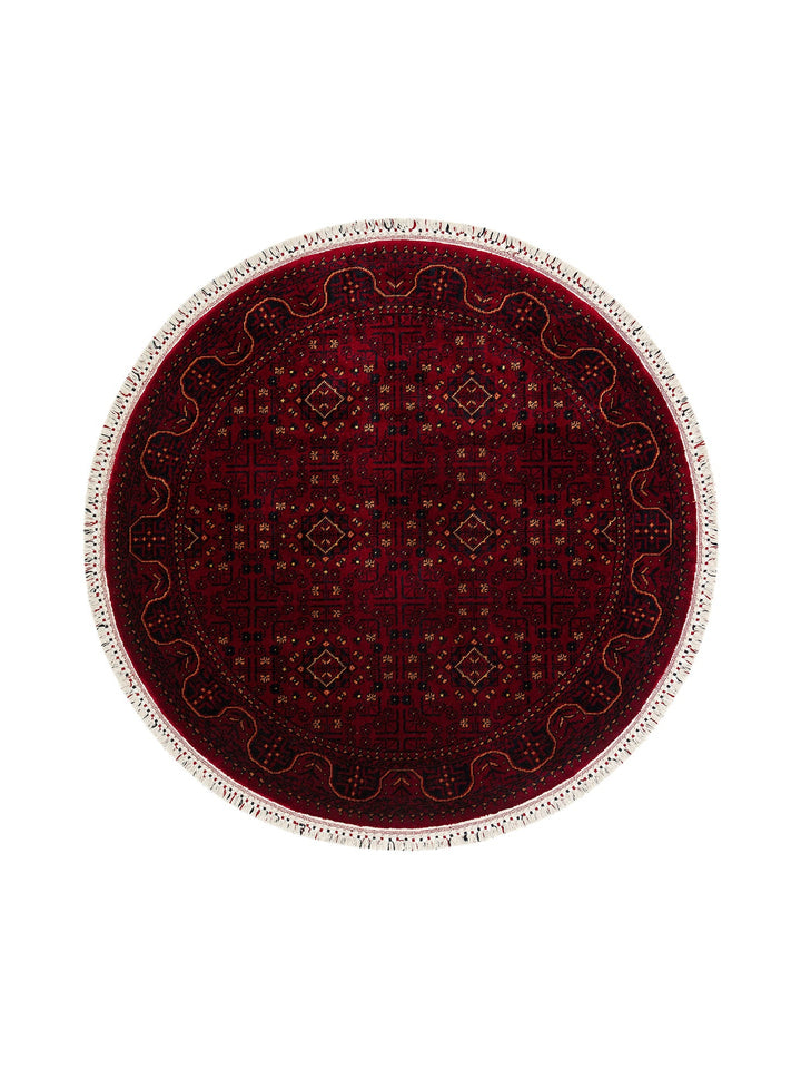 Kabil Afgan Yağcıbedir Desenli El Emeğiyle Özel Tezgahlarda Üretilen Tensel Uşak Halısı 960 RED Q - Carpetdocia