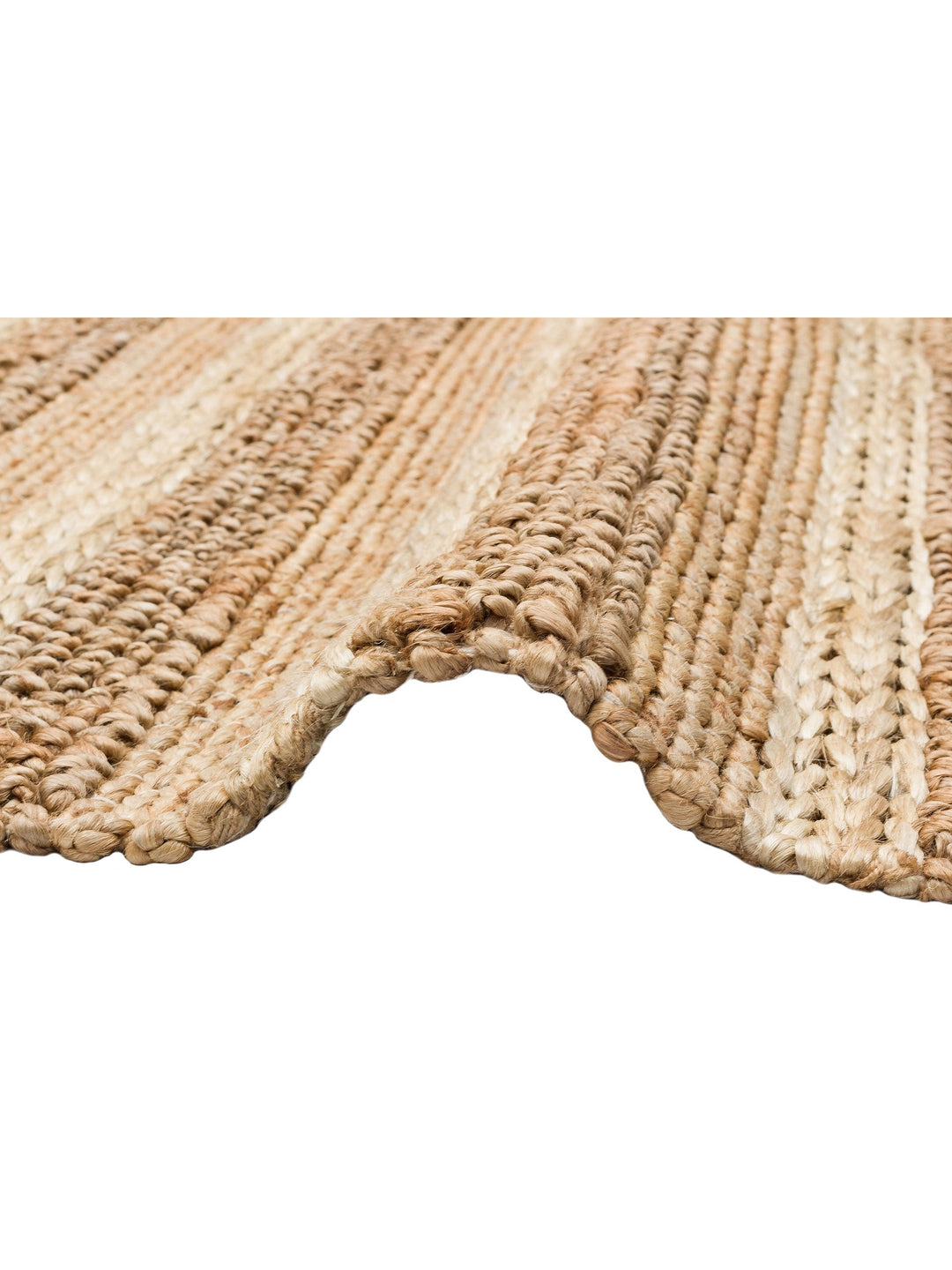 Knit Jüt Farklı Örgü Dokusuna Sahip El Dokuma Naturel Jüt Hasır Halı 1410 NATURAL XW - Carpetdocia