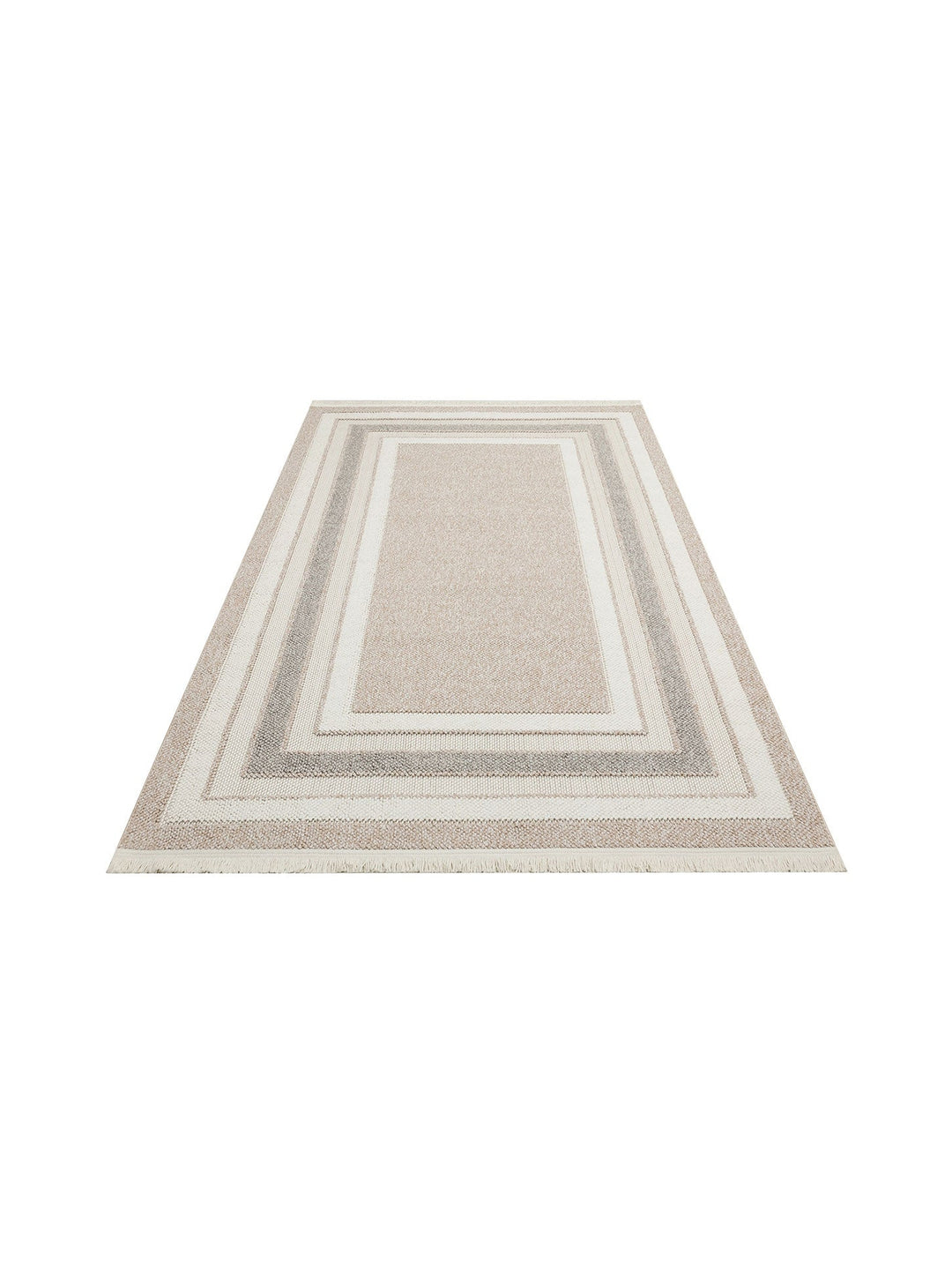 Mali Yumuşak Tuşeli Örgü Dokuma Oturma Odası Koridor Antre Yatak Odası Modern Halı 04 BEIGE GREY - Carpetdocia
