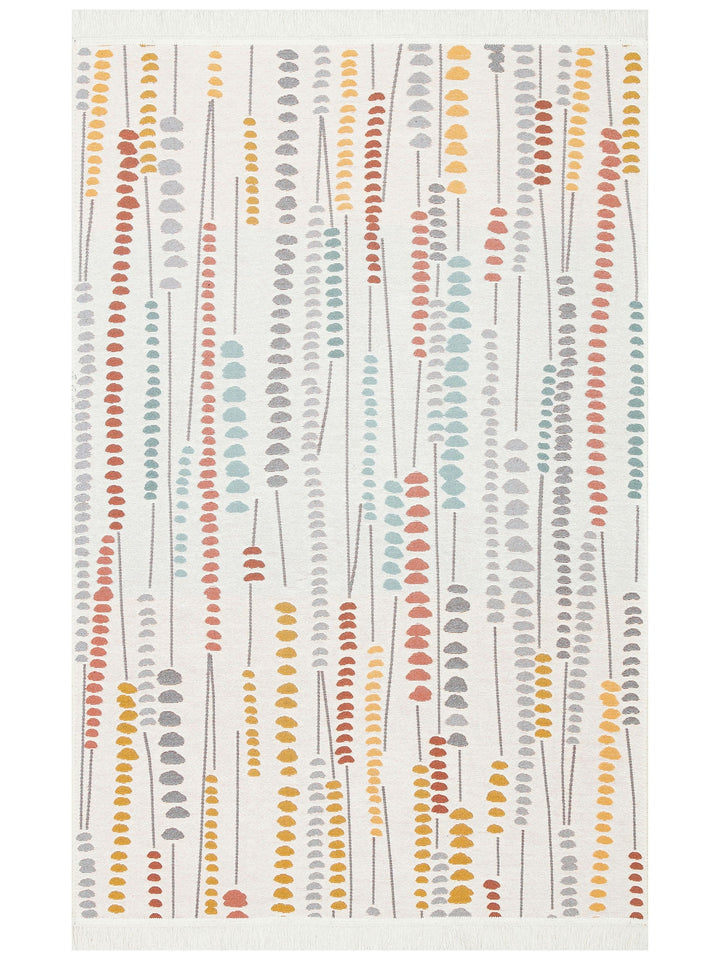 Maya %100 Naturel Pamuk Yıkanabilir Çift Taraflı Oturma Odası Mutfak Koridor Modern Kilim 34 MULTY - Carpetdocia