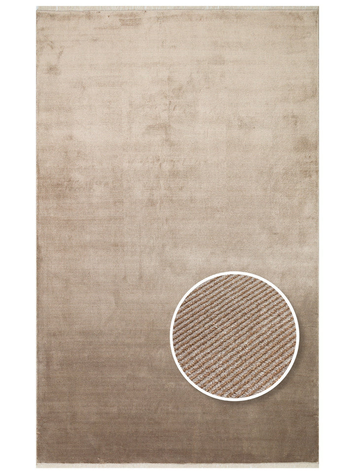Montenegro Viskon Karışımlı Sade Desenli Sık Dokuma Oturma Odası Salon Koridor Modern Halı 01VIZGREY - Carpetdocia