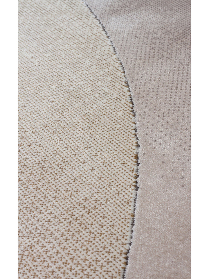 Monza Geometrik Desenli Yüksek Kalite Sık Dokuma Parlak Modern Salon Halısı 06 CREAM GOLD - Carpetdocia