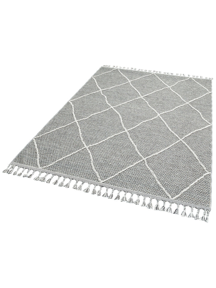Ole Serisi Hasır Dokuma Oturma Odası Salon Koridor Antre Mutfak Modern İskandinav Halı 02 GREY - Carpetdocia