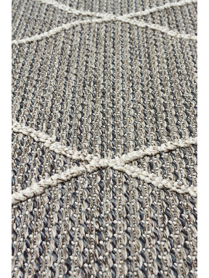 Ole Serisi Hasır Dokuma Oturma Odası Salon Koridor Antre Mutfak Modern İskandinav Halı 02 GREY - Carpetdocia
