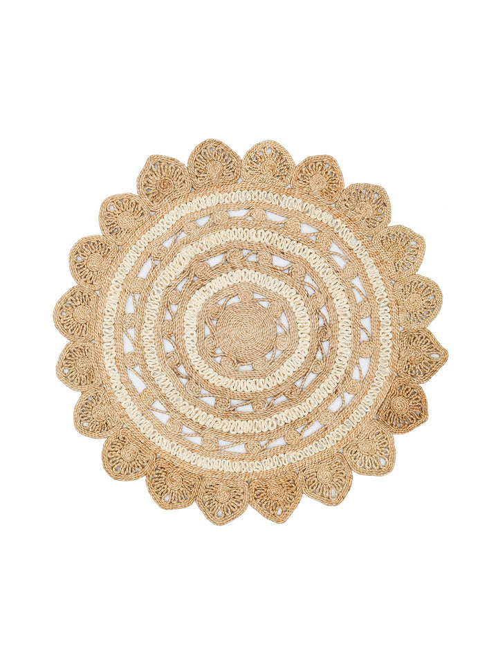 Only Jüt Yuvarlak ve Oval %100 Naturel Oturma Odası Antre Mutfak Balkon El Dokuma Halı CA105NATWHXW - Carpetdocia