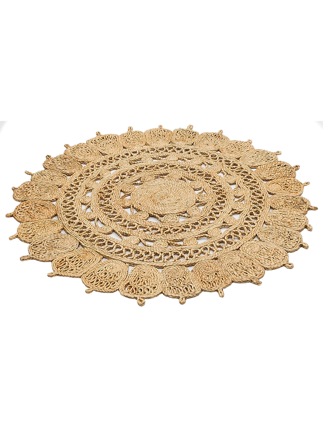 Only Jüt Yuvarlak ve Oval %100 Naturel Oturma Odası Antre Mutfak Balkon El Dokuma Halı CA108NATXW - Carpetdocia