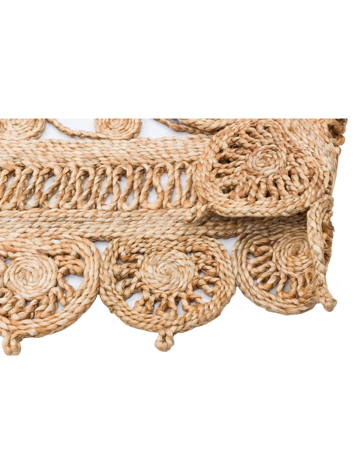 Only Jüt Yuvarlak ve Oval %100 Naturel Oturma Odası Antre Mutfak Balkon El Dokuma Halı CA109NATXW - Carpetdocia