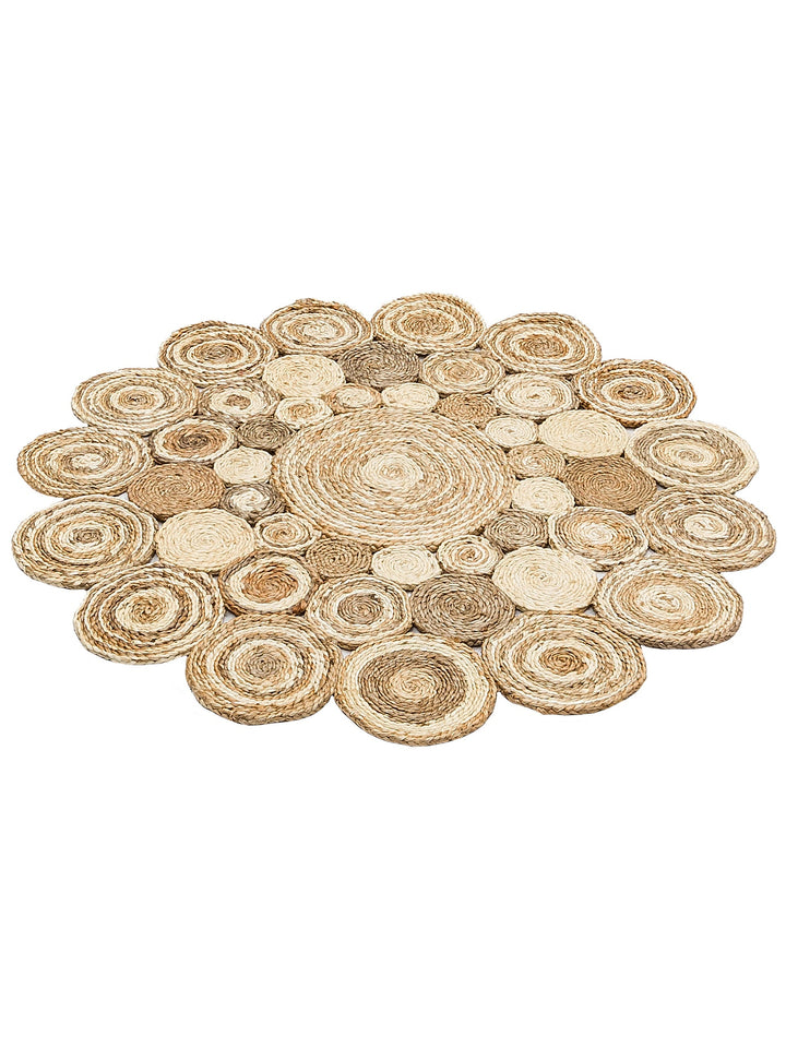 Only Jüt Yuvarlak ve Oval %100 Naturel Oturma Odası Antre Mutfak Balkon El Dokuma Halı CA111WHMLXW - Carpetdocia