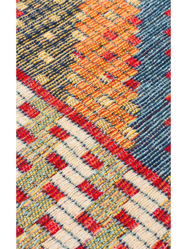 Rota Yıkanabilir, Çift Taraflı Kullanıma Uygun Yumuşak Tuşeli Otantik Kilim 10 RED - Carpetdocia