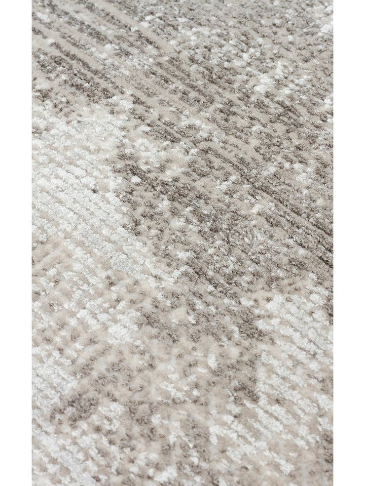 Sahra Serisi Viskon Karışımlı Parlak Şık Salon Halısı 02 CREAM GREY - Carpetdocia