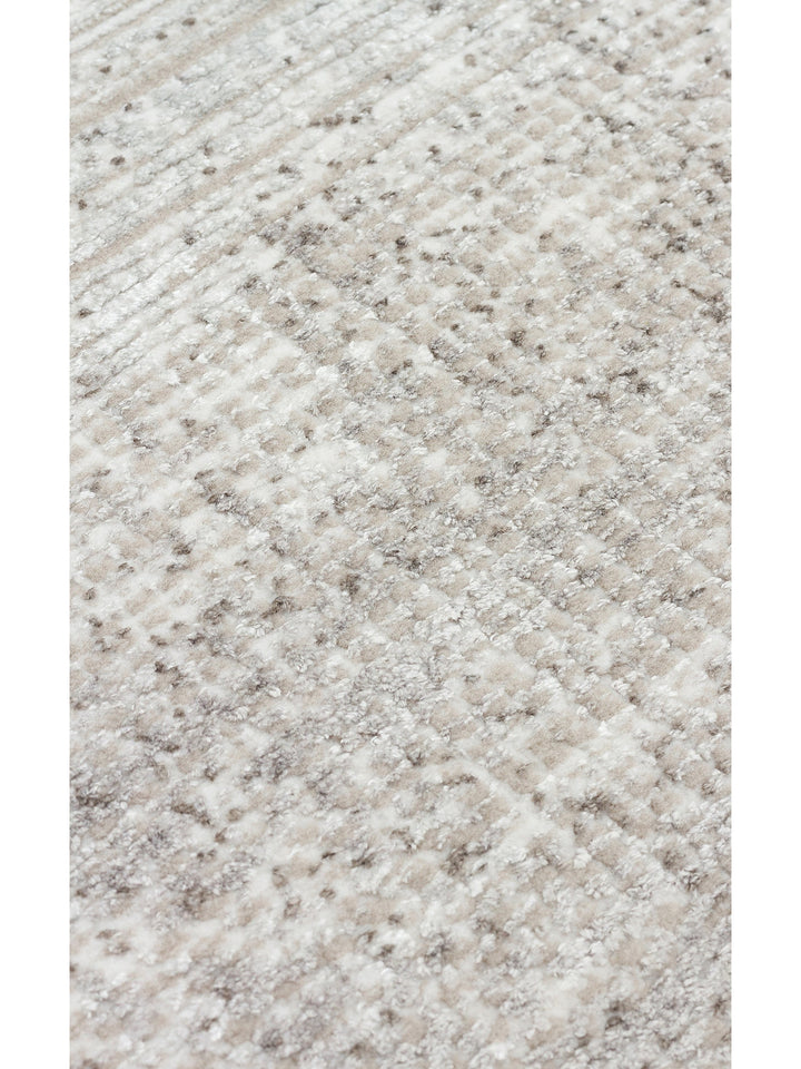 Sahra Serisi Viskon Karışımlı Parlak Şık Salon Halısı 02 CREAM GREY - Carpetdocia