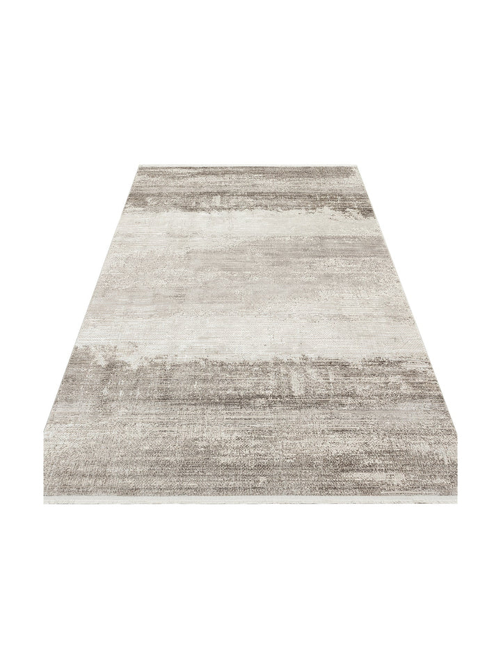 Sahra Serisi Viskon Karışımlı Parlak Şık Salon Halısı 02 CREAM GREY - Carpetdocia