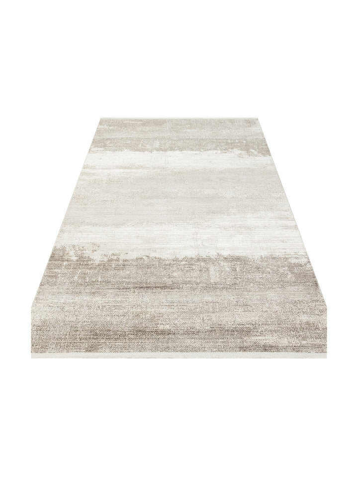 Sahra Serisi Viskon Karışımlı Parlak Şık Salon Halısı 02 CREAM GREY - Carpetdocia
