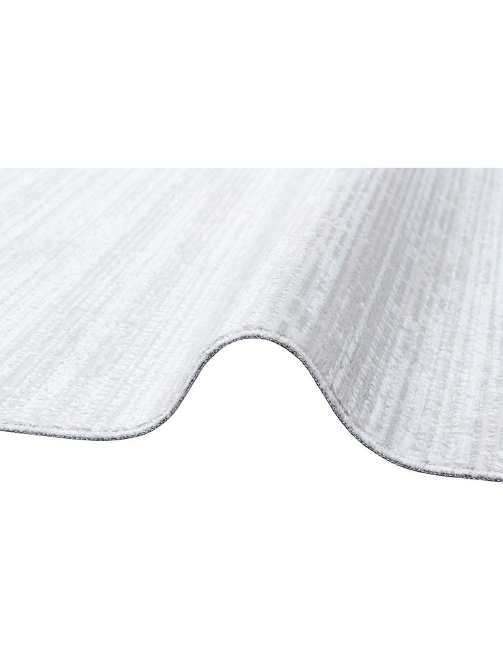 Smooth Yıkanabilir Kaymaz Parlak Oturma Odası Salon Koridor İnce Dokuma Modern Halı 09 GREY XW - Carpetdocia