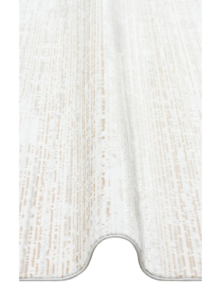 Smooth Yıkanabilir Kaymaz Parlak Oturma Odası Salon Koridor İnce Dokuma Modern Halı 101 BEIGE XW - Carpetdocia