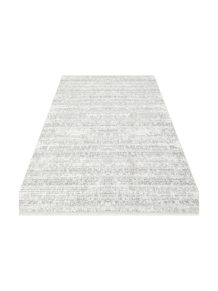 Smooth Yıkanabilir Kaymaz Parlak Oturma Odası Salon Koridor İnce Dokuma Modern Halı 101 L.GREY XW - Carpetdocia