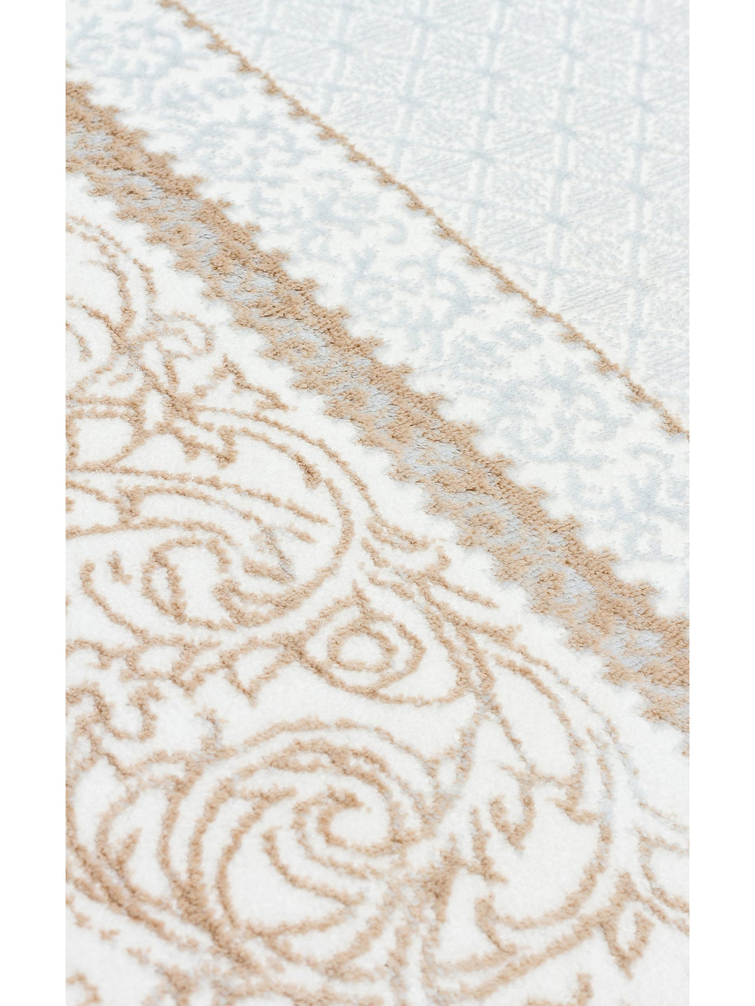Smooth Yıkanabilir Kaymaz Parlak Oturma Odası Salon Koridor İnce Dokuma Modern Halı 102 BEIGE XW - Carpetdocia